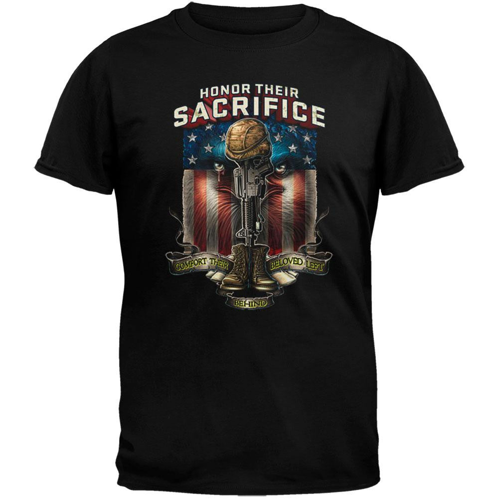 Lethal Threat - Honor Their Sacrifice Black T-Shirt Men's T-Shirts Old Glory 2XL Black 