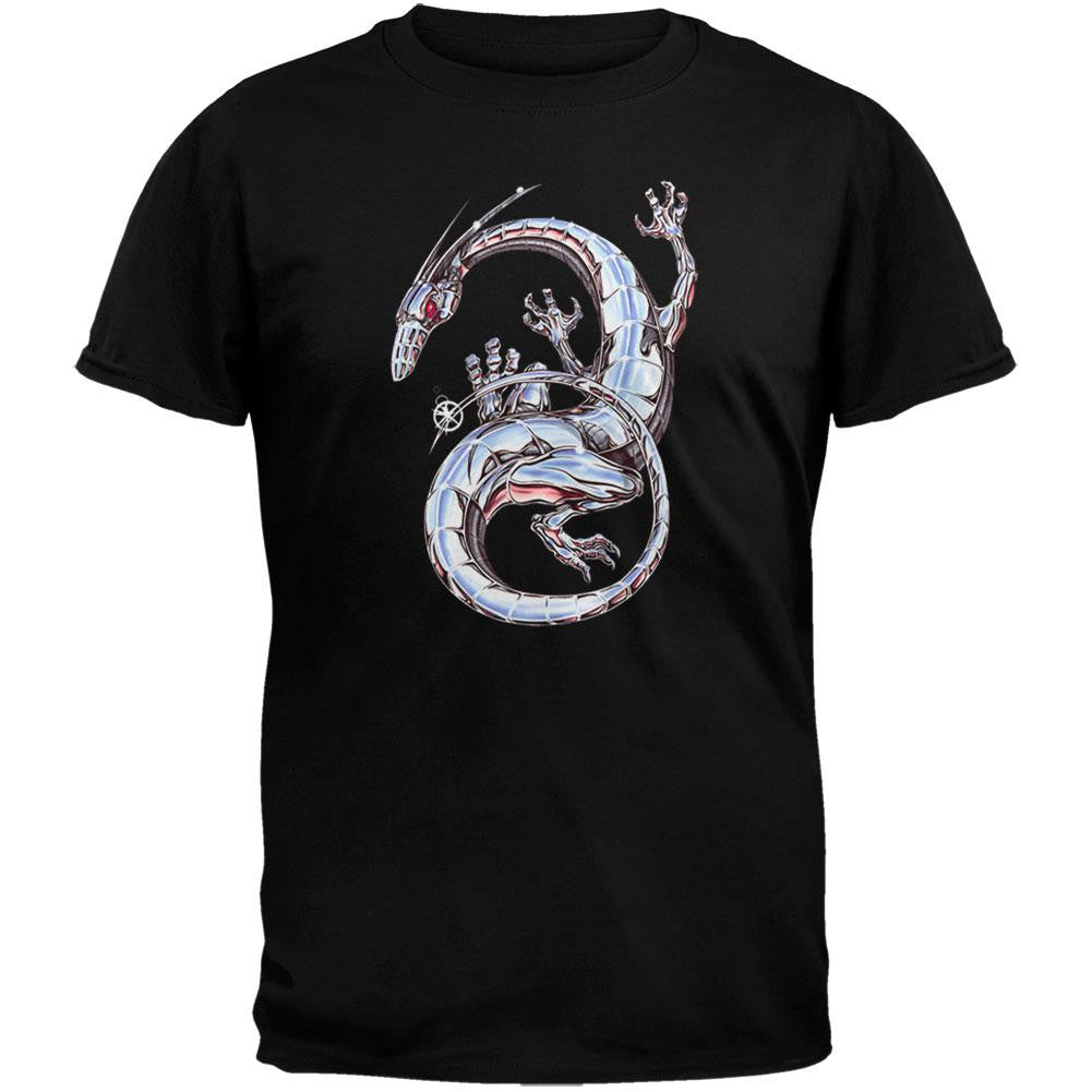 Chrome Dragon Black T-Shirt Men's T-Shirts Old Glory 2XL Black 