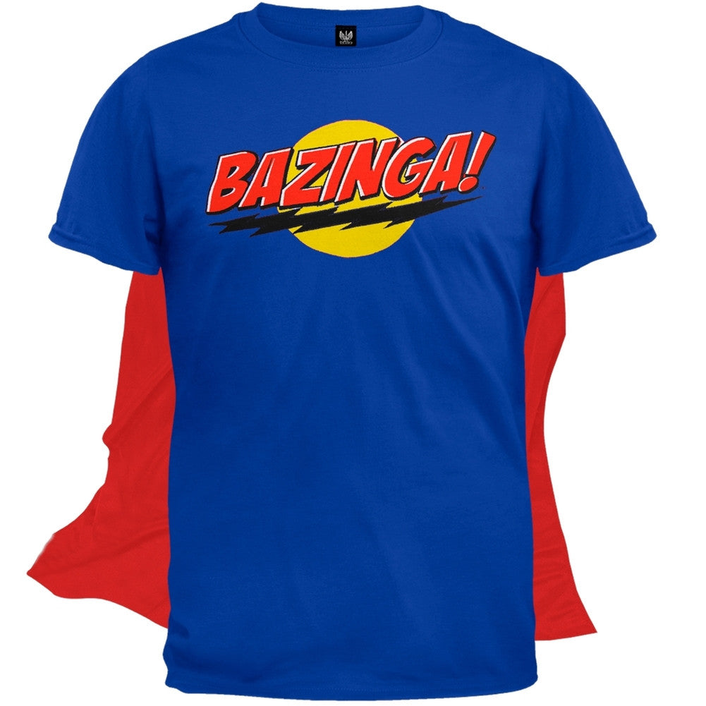 Big Bang Theory - Bazinga T-Shirt With Cape Men's T-Shirts Big Bang Theory SM Blue 