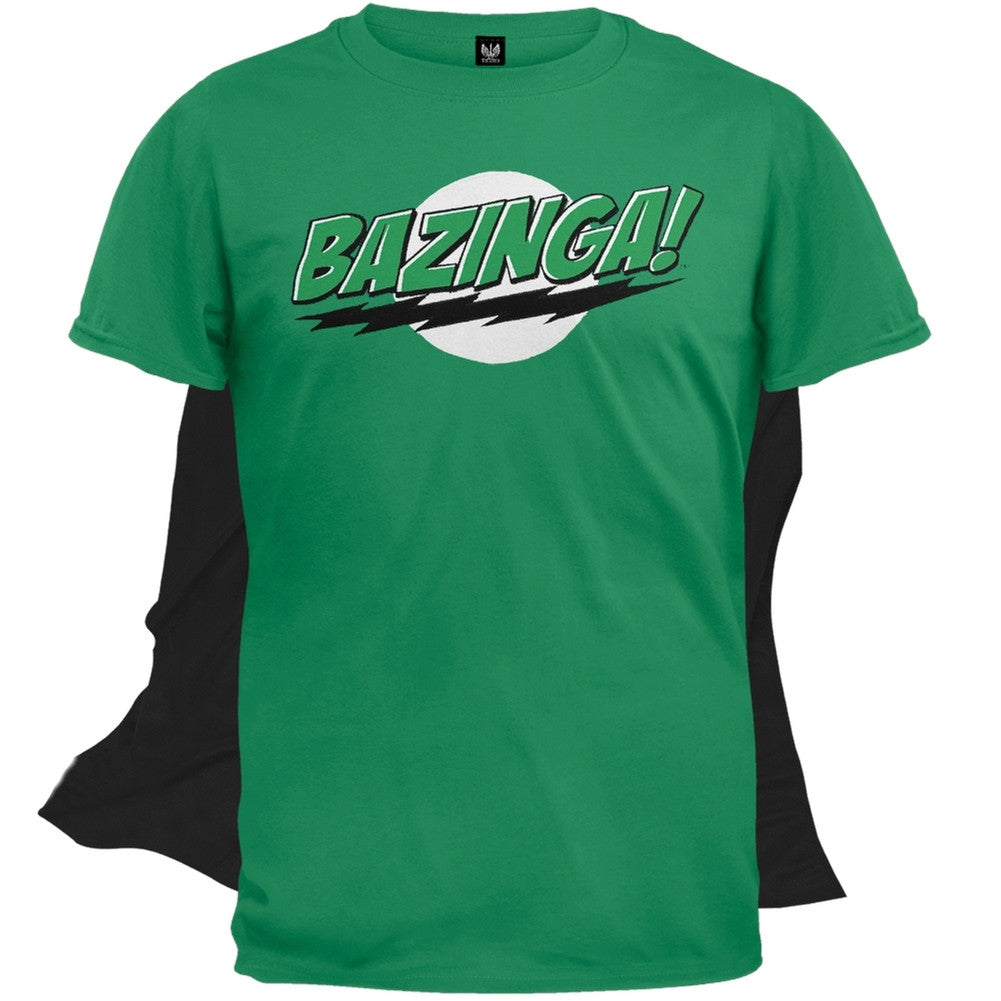 Big Bang Theory - Bazinga T-Shirt With Cape Men's T-Shirts Big Bang Theory SM Green 