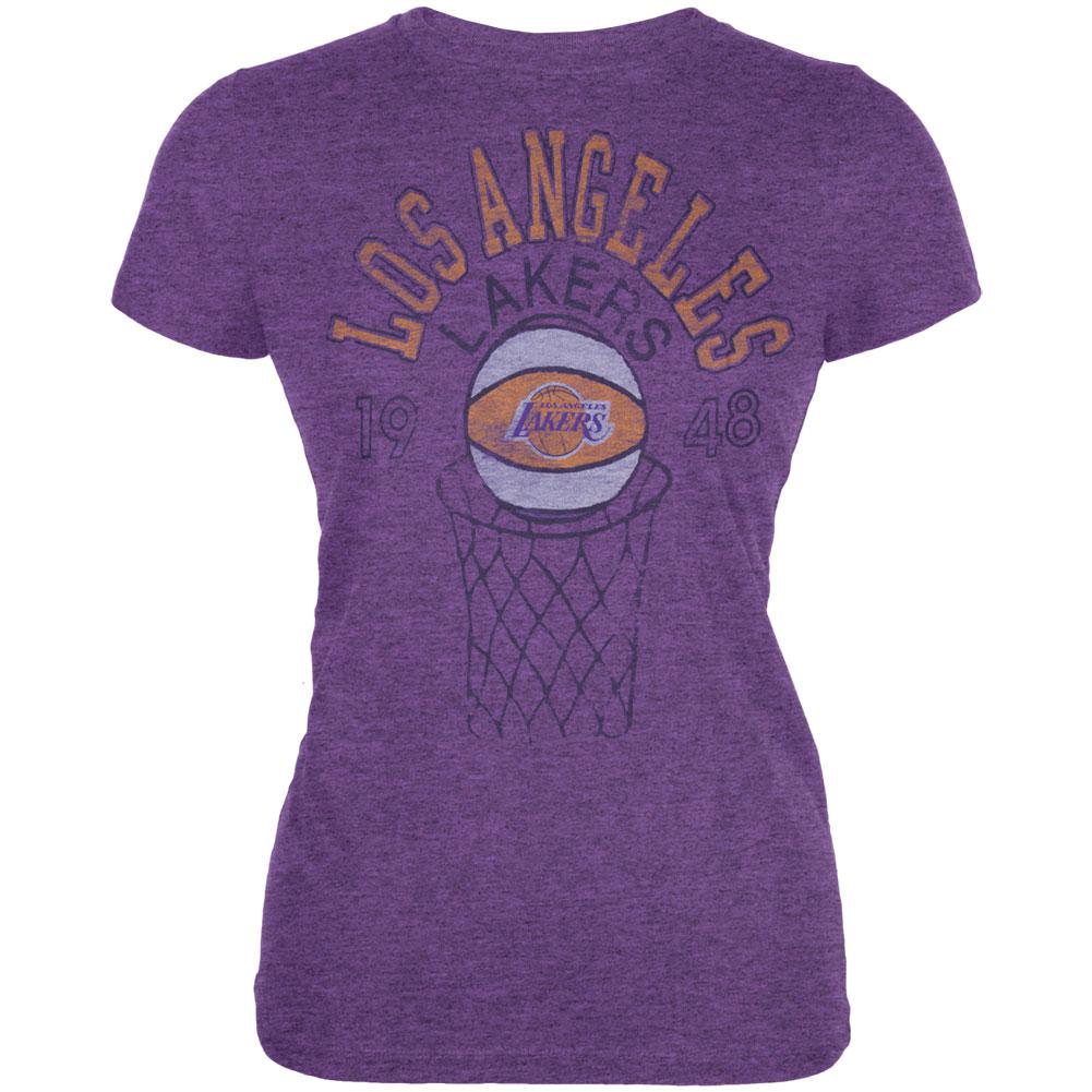 Los Angeles Lakers - 1948 Net Logo Juniors T-Shirt Juniors T-Shirts Los Angeles Lakers SM Purple