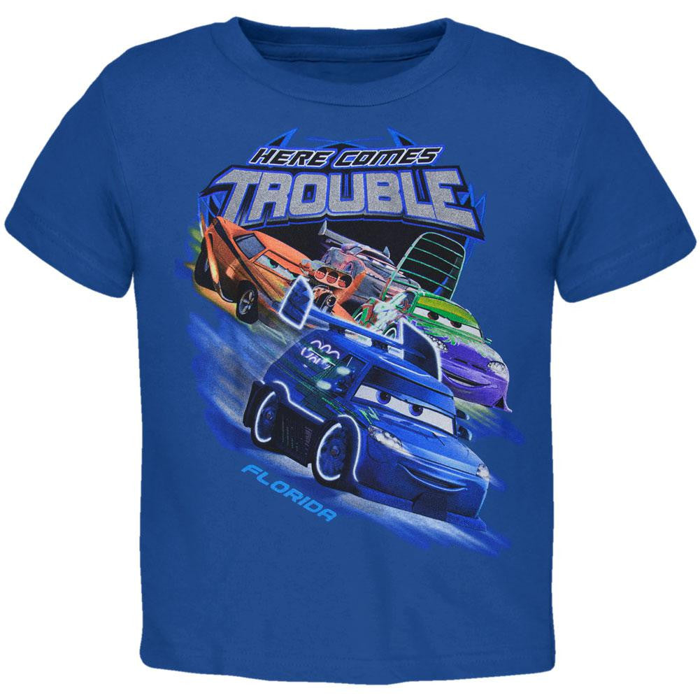 Cars - Here Comes Trouble Juvy T-Shirt Juvenile T-Shirts Cars (Movie) JSM Blue 