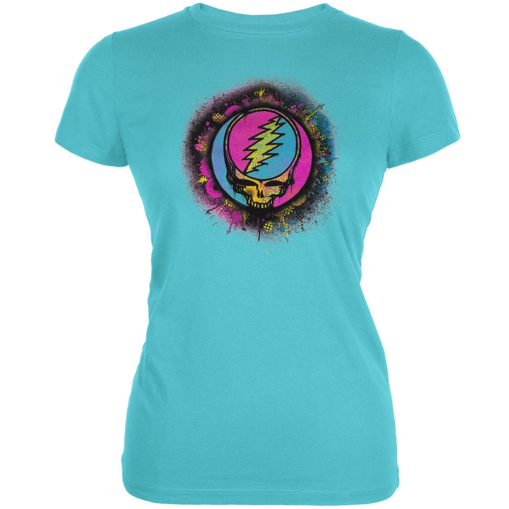Grateful Dead - Splatter SYF Aqua Juniors T-Shirt Juniors T-Shirts Grateful Dead   