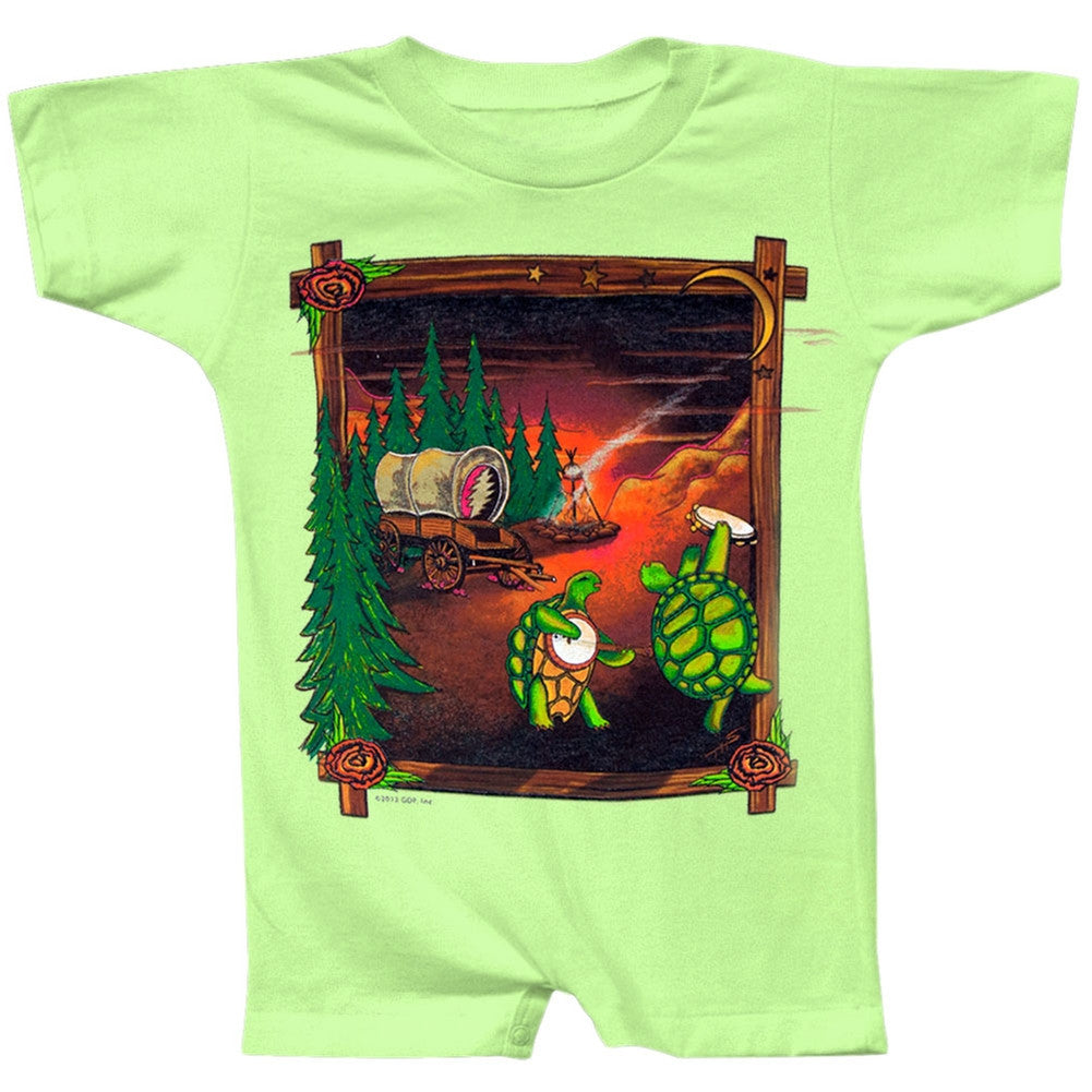 Grateful Dead - Covered Wagon Mint Infant Romper Infant Rompers Grateful Dead 0-3M Green 