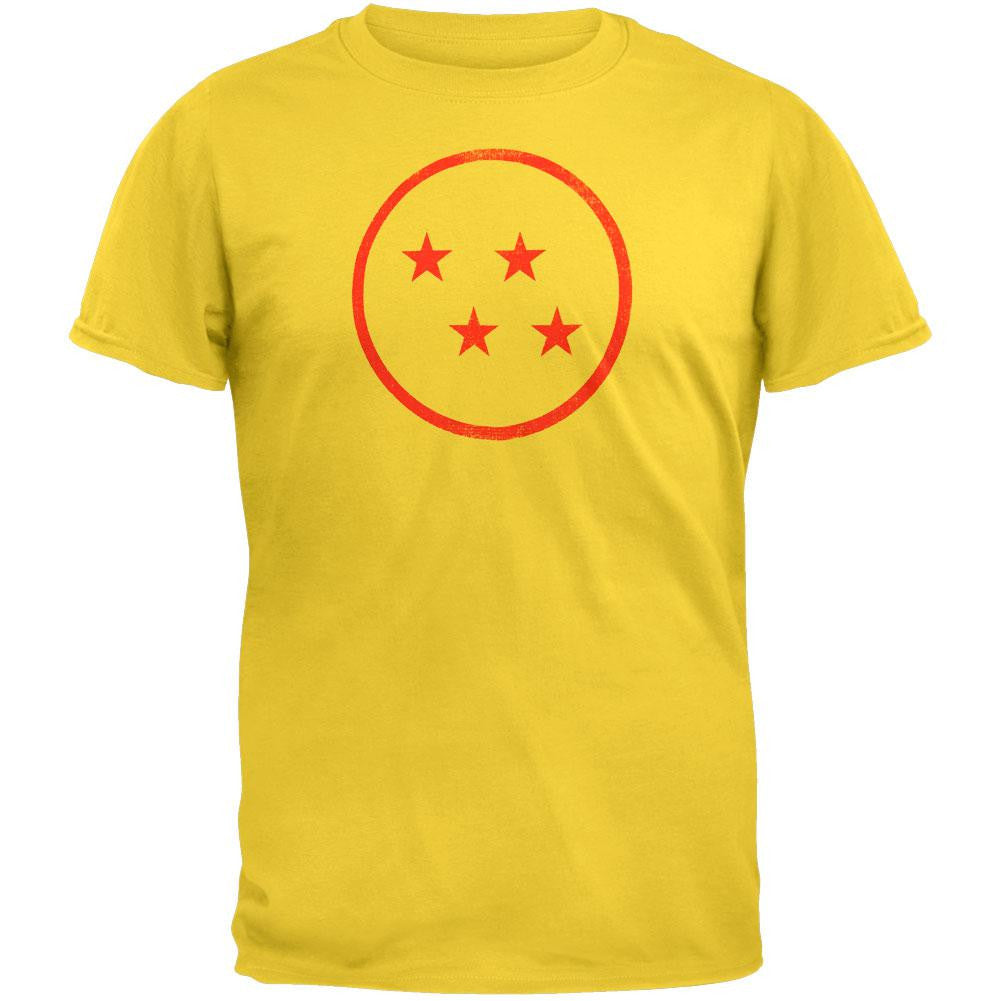 Dragonball Z - Distressed Four Star Ball T-Shirt Men's T-Shirts Dragonball Z 2XL Yellow 