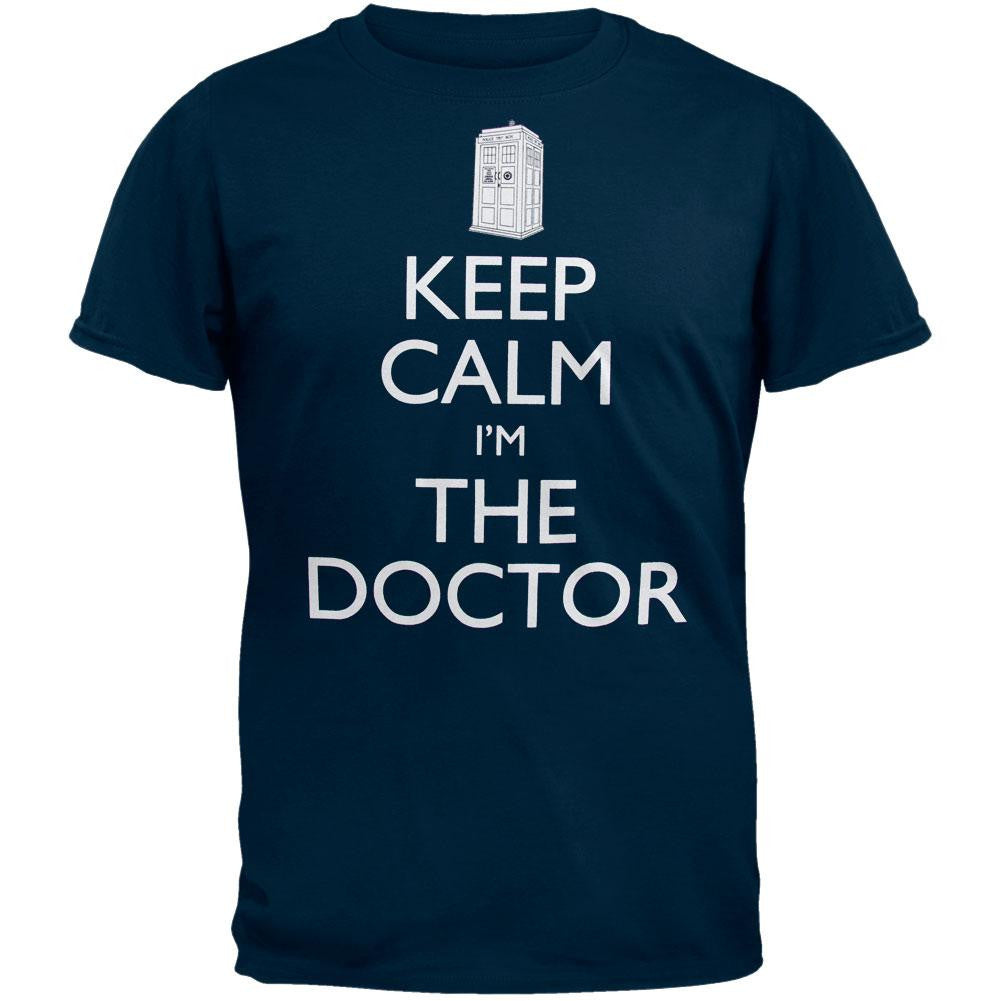 Doctor Who - Keep Calm Soft T-Shirt Men's T-Shirts Doctor Who 2XL Blue 