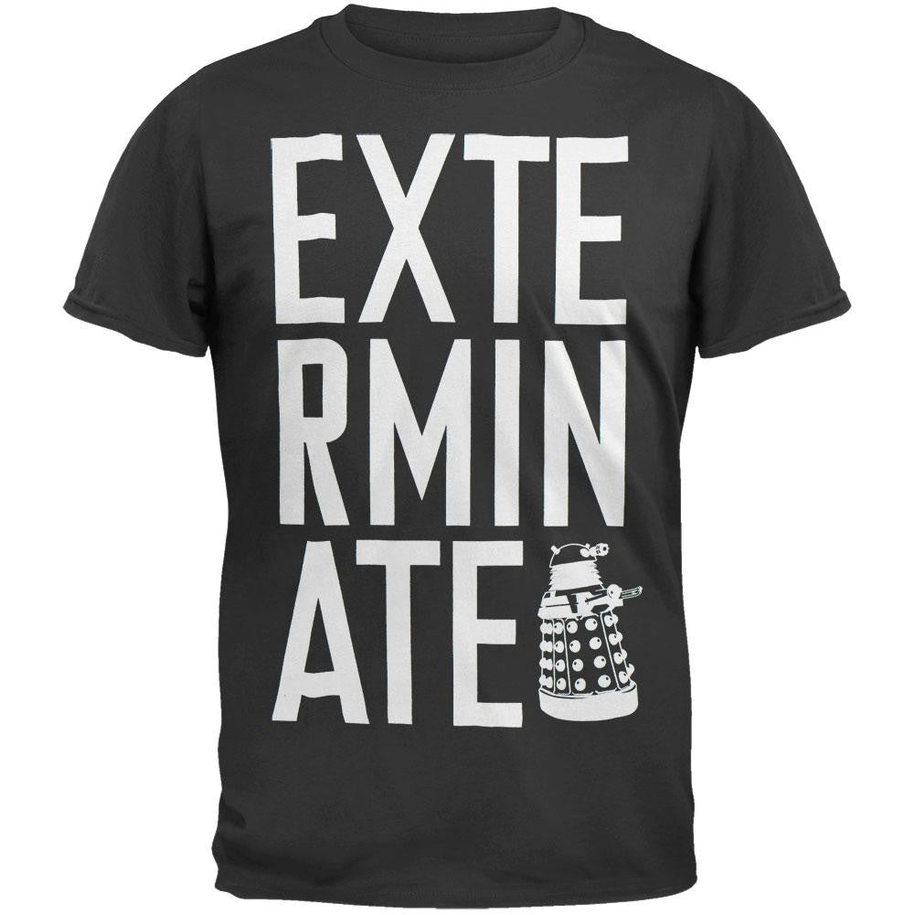 Doctor Who - Stacked Exterminate T-Shirt Men's T-Shirts Doctor Who SM Black 