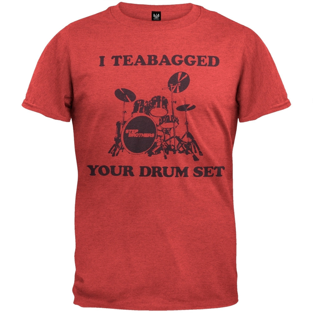 Step Brothers -Teabagged Your Drum Set Soft T-Shirt Men's T-Shirts Step Brothers 2XL Red 