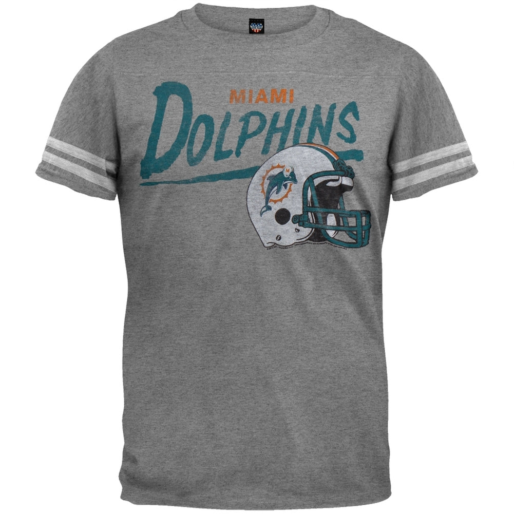 Miami Dolphins - Throwback Soft T-Shirt Men's T-Shirts Miami Dolphins MD Grey 