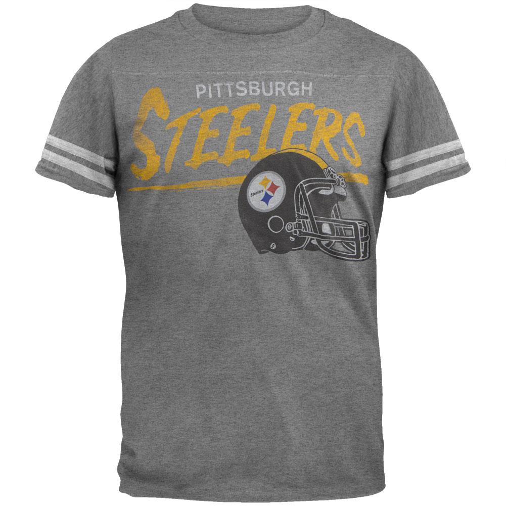 Pittsburgh Steelers - Throwback Soft T-Shirt Men's T-Shirts Pittsburgh Steelers 2XL Grey 