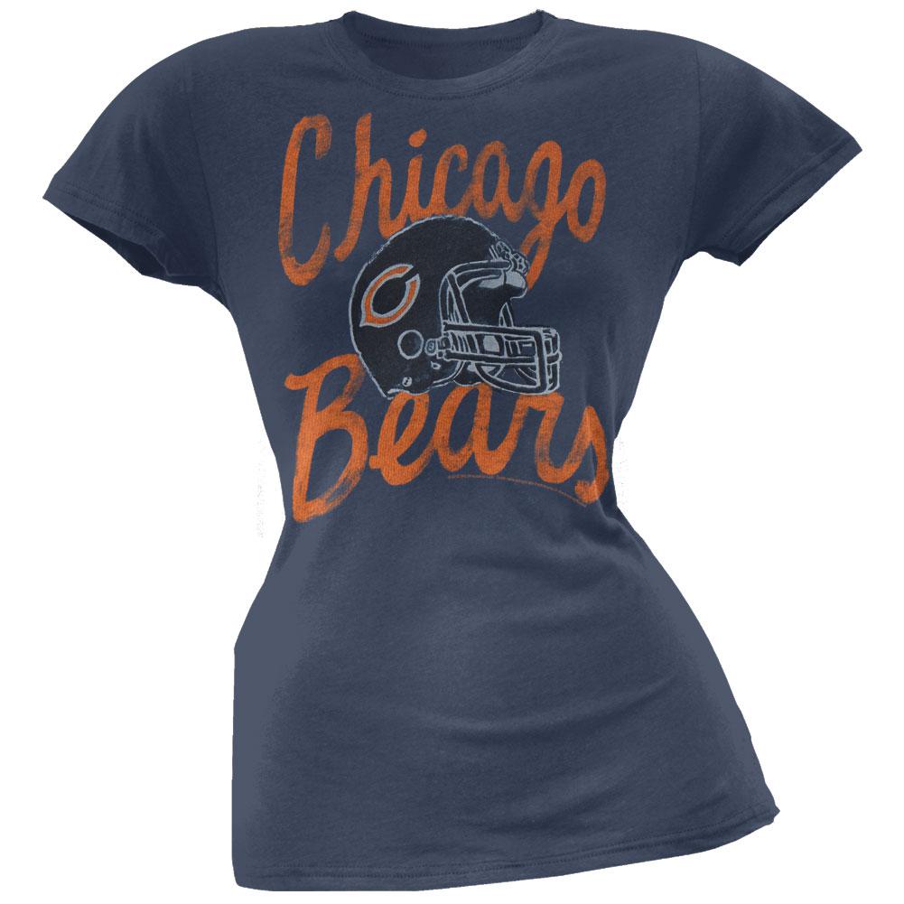 Chicago Bears - Helmet Kick Off Juniors T-Shirt Juniors T-Shirts Chicago Bears LG Blue 