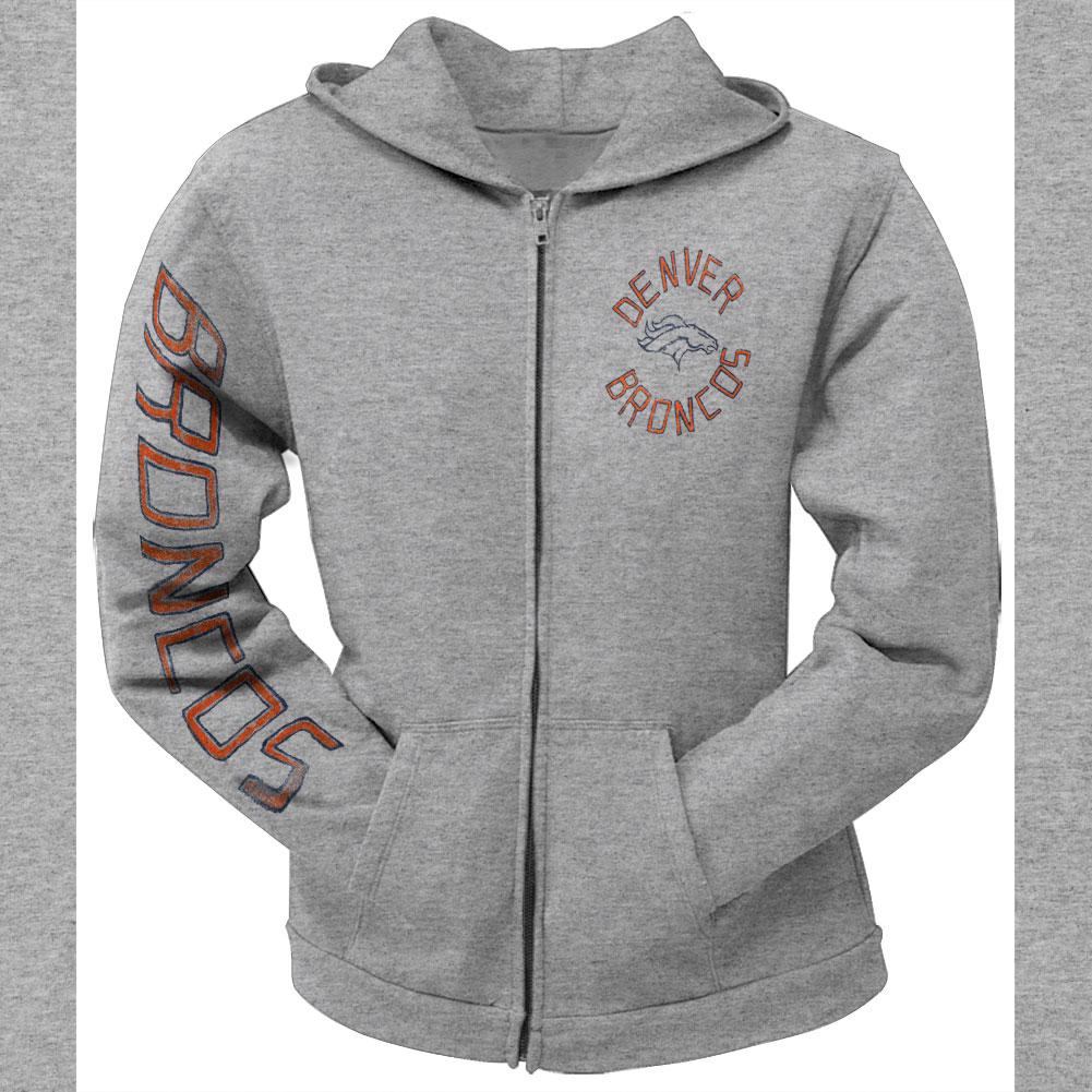 Denver Broncos - Sunday Juniors Zip Hoodie Juniors Hoodies Denver Broncos XL Grey 