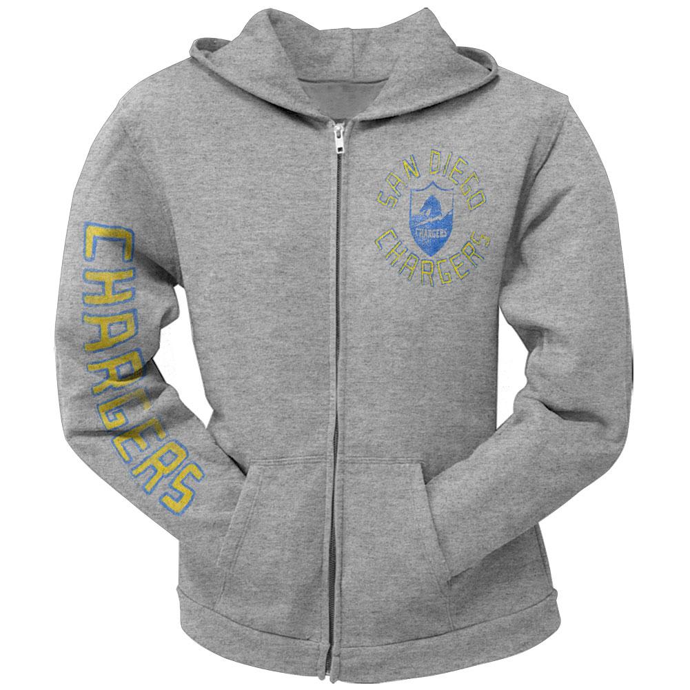 San Diego Chargers - Sunday Juniors Zip Hoodie Juniors Hoodies San Diego Chargers SM Grey