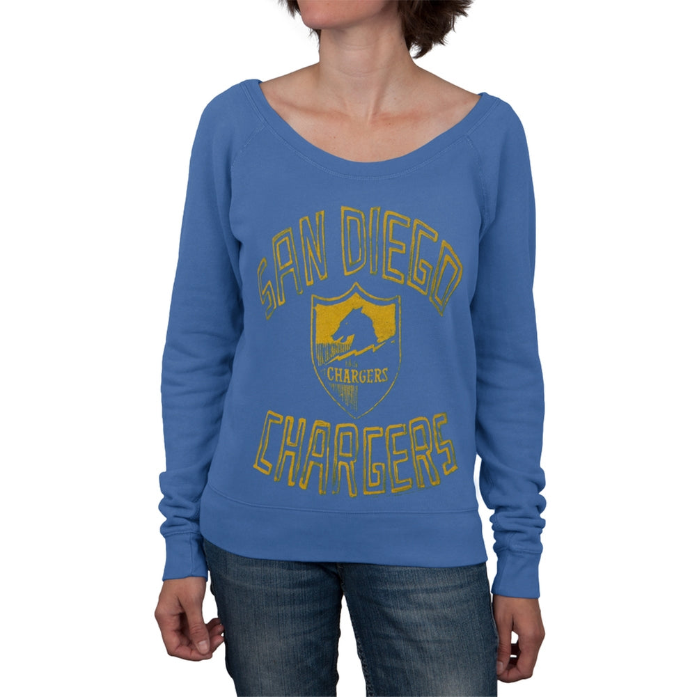 San Diego Chargers - Logo Off-Shoulder Juniors Sweatshirt Juniors Sweatshirts San Diego Chargers SM Blue 