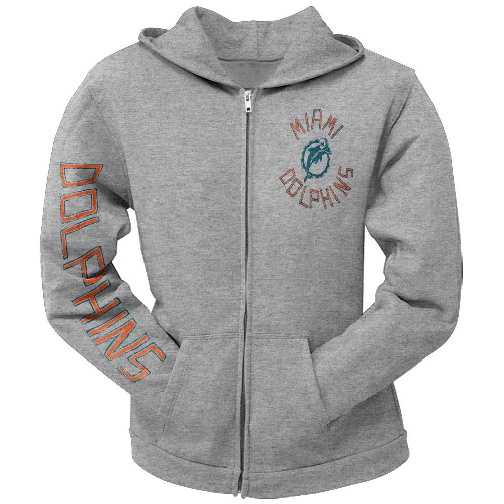 Miami Dolphins - Sunday Juniors Zip Hoodie Juniors Hoodies Miami Dolphins LG Grey 