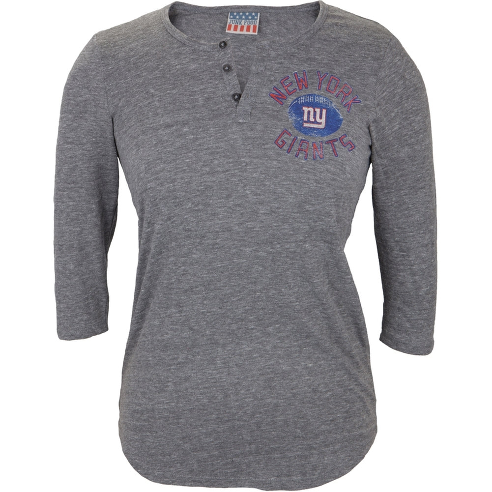 New York Giants - Half Time Juniors Henley Juniors Raglans New York Giants LG Grey 