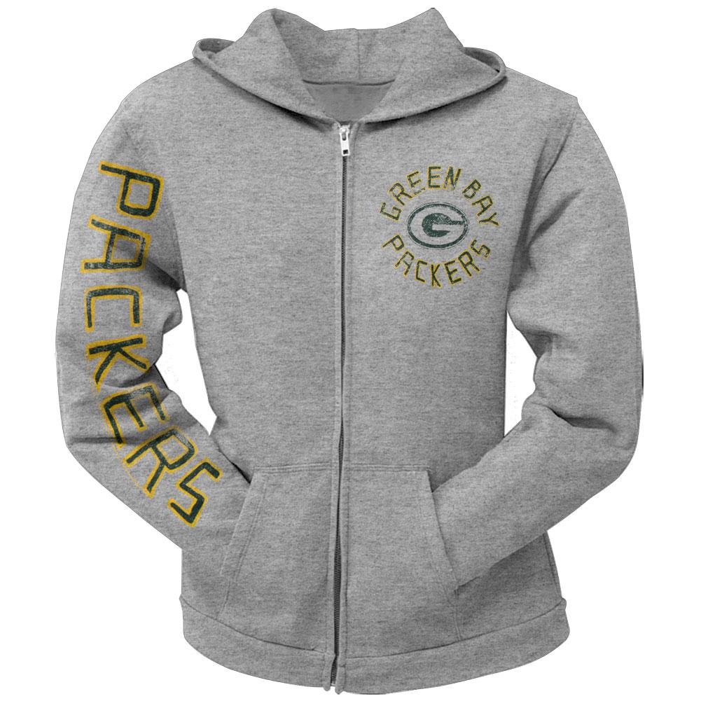 Green Bay Packers - Sunday Juniors Zip Hoodie Juniors Hoodies Green Bay Packers SM Grey