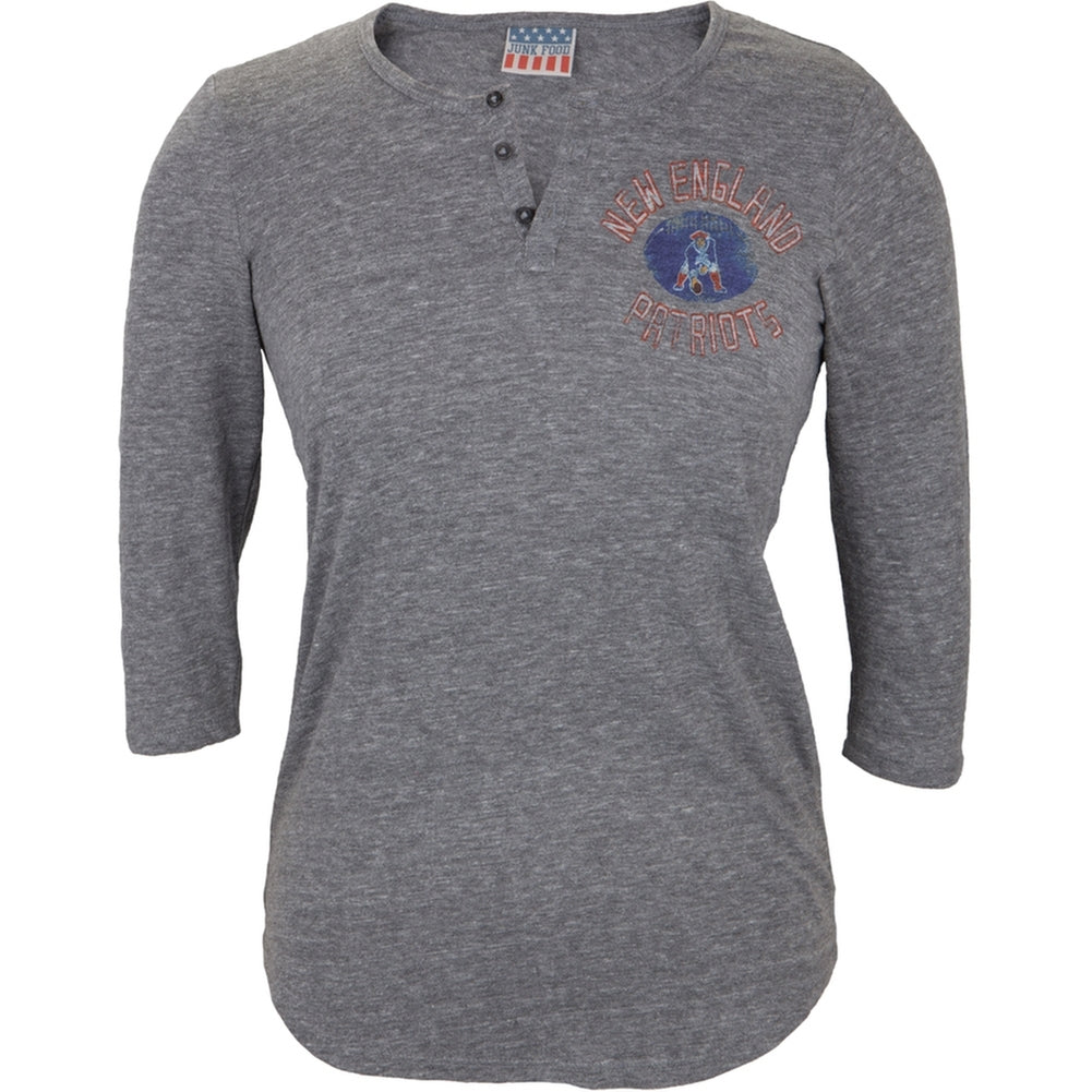 New England Patriots - Half Time Juniors Henley Juniors Raglans New England Patriots LG Grey 