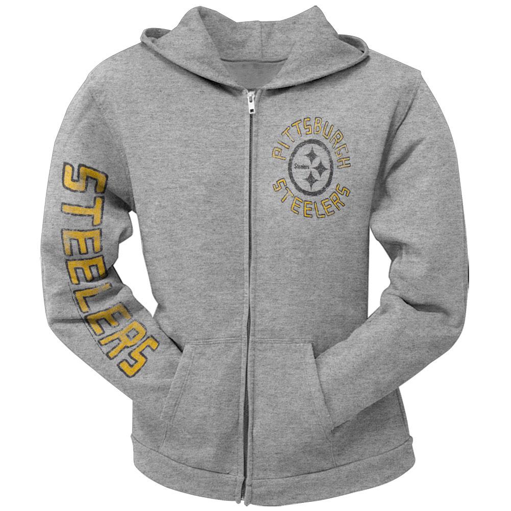 Pittsburgh Steelers - Sunday Juniors Zip Hoodie Juniors Hoodies Pittsburgh Steelers LG Grey 