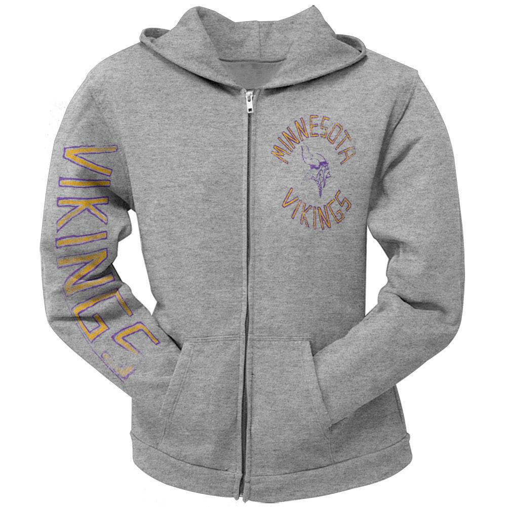 Minnesota Vikings - Sunday Juniors Zip Hoodie Juniors Hoodies Minnesota Vikings LG Grey 