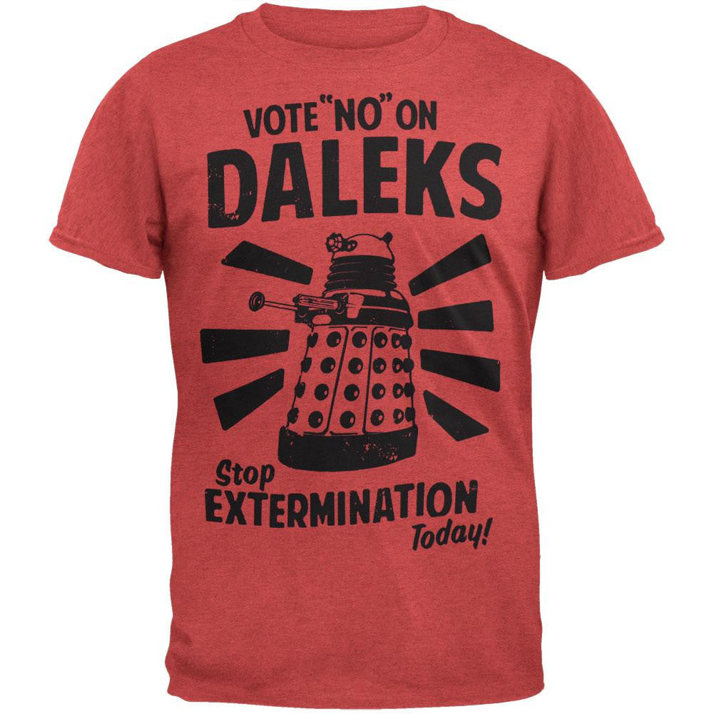 Doctor Who - Vote No On Daleks Soft T-Shirt Men's T-Shirts Doctor Who MD Red 