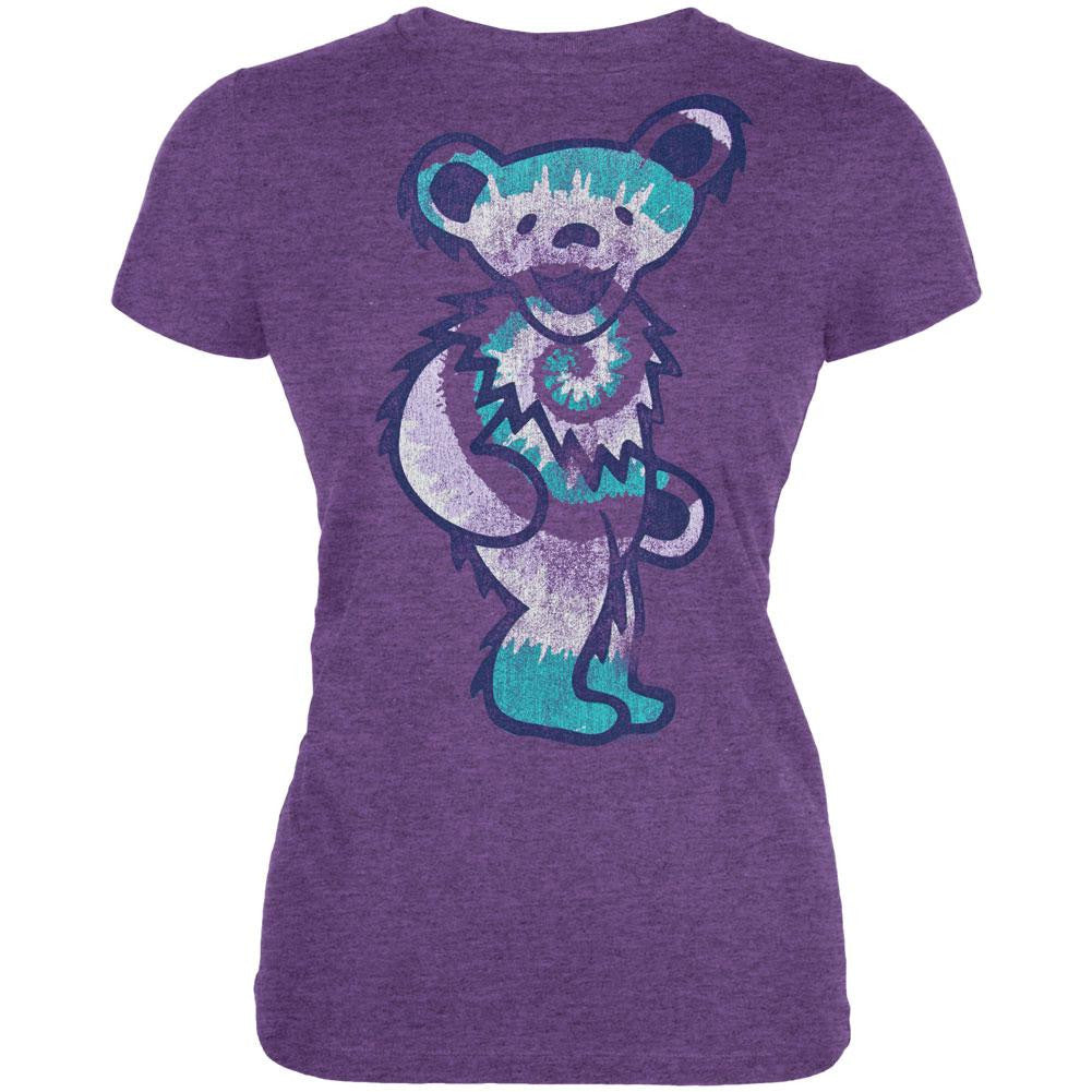 Grateful Dead - Tie Dye Bear Juniors T-Shirt Juniors T-Shirts Grateful Dead MD Purple 