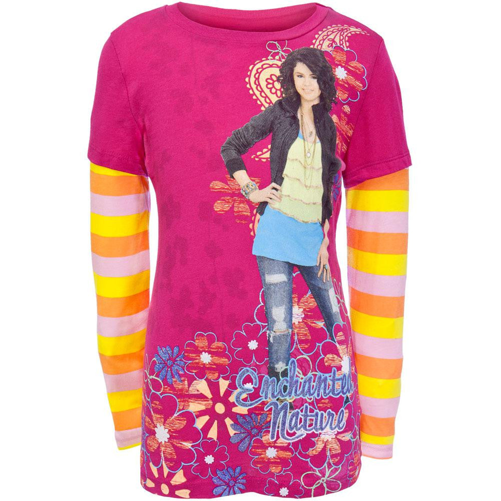 Wizards Of Waverly Place - Enchanted Girls Youth 2fer Long Sleeve T-Shirt Youth Long Sleeves Wizards of Waverly Place SM Multi 