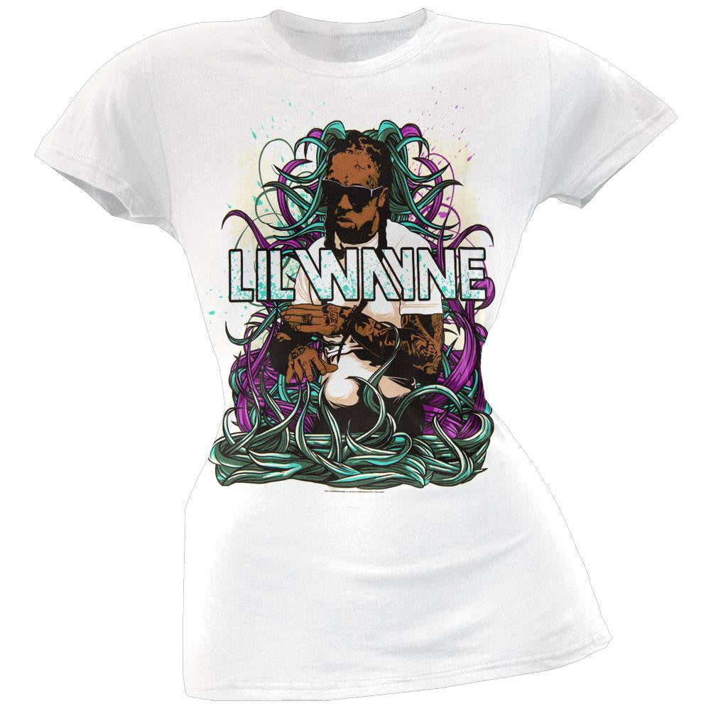 Lil Wayne - I Am Music White Juniors T-Shirt Juniors T-Shirts Lil Wayne LG White 