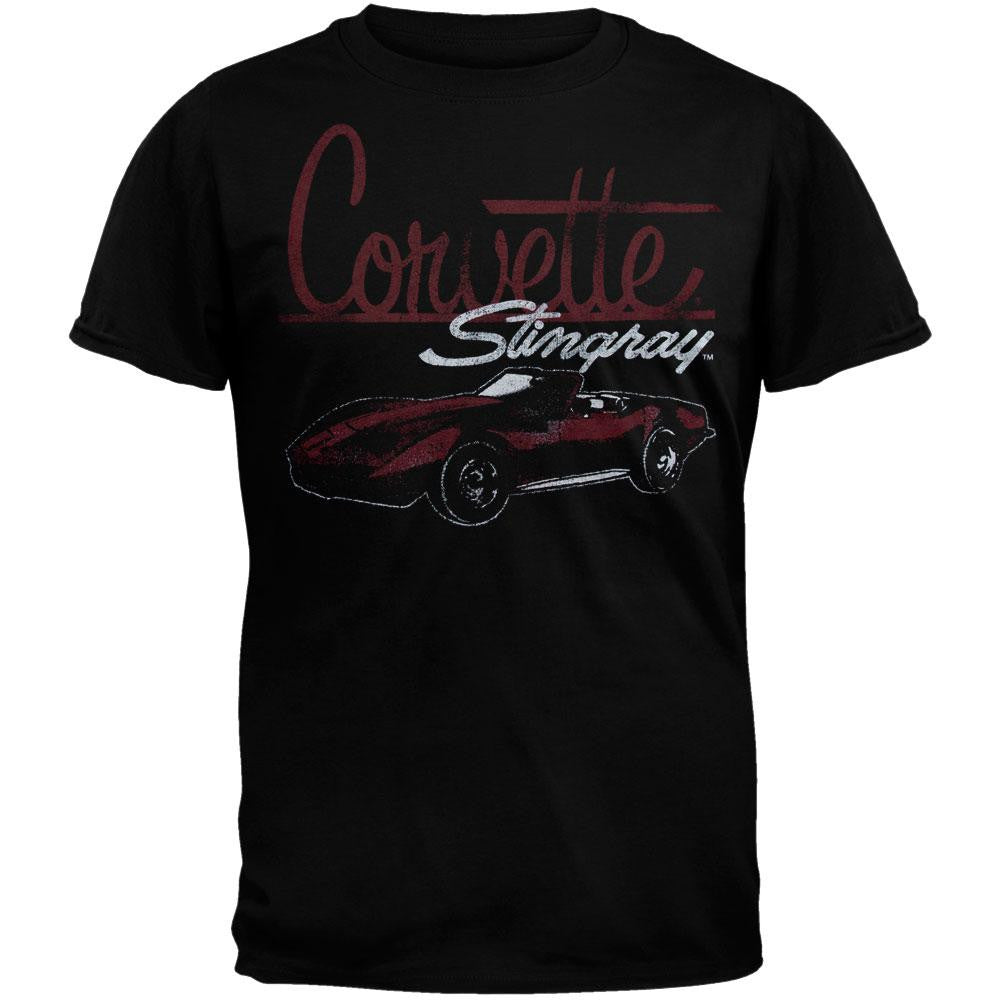 Chevrolet - Distressed Stingray Soft T-Shirt Men's T-Shirts Chevrolet LG Black 