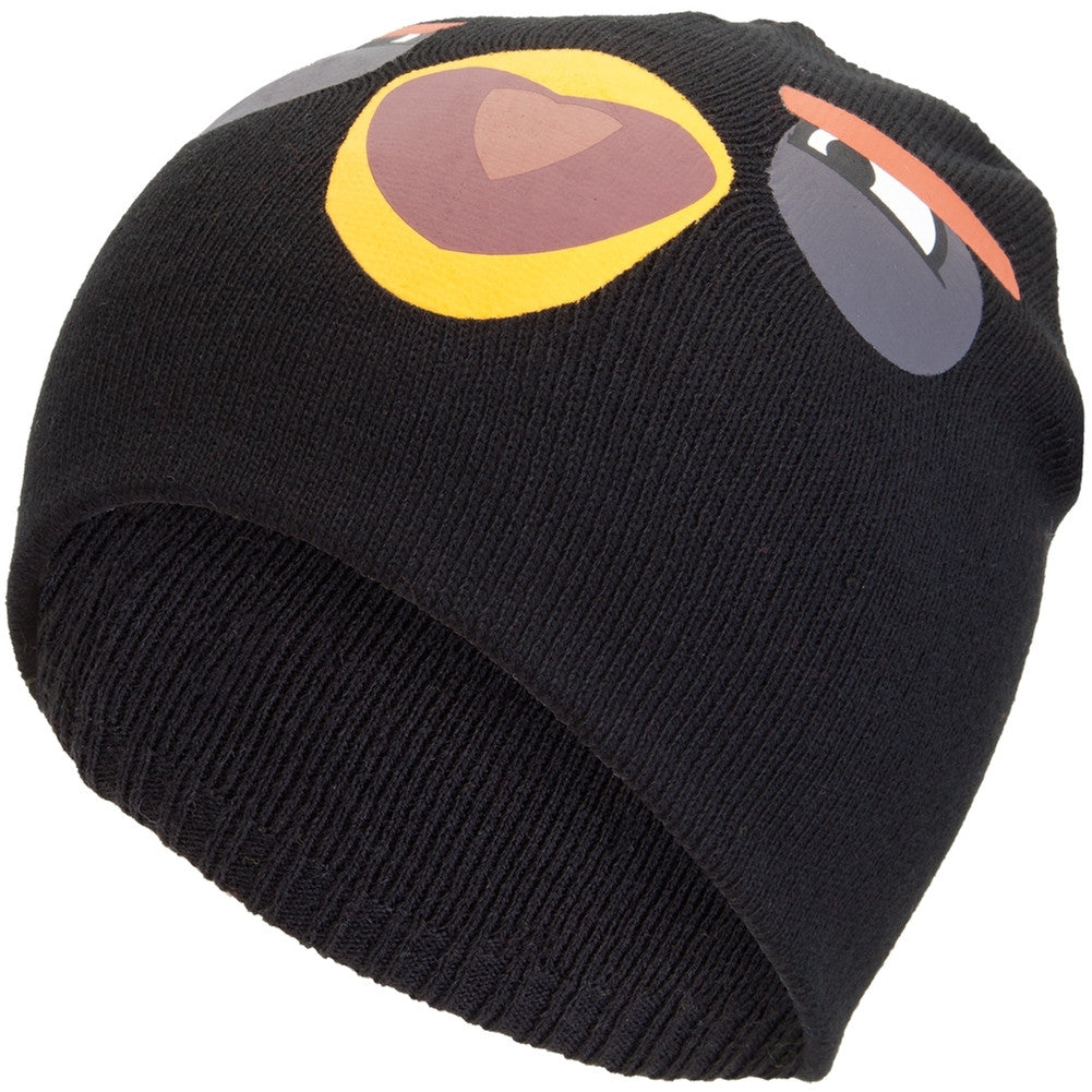 Angry Birds - Black Bird Face Beanie Knit Hats Old Glory OS Black 