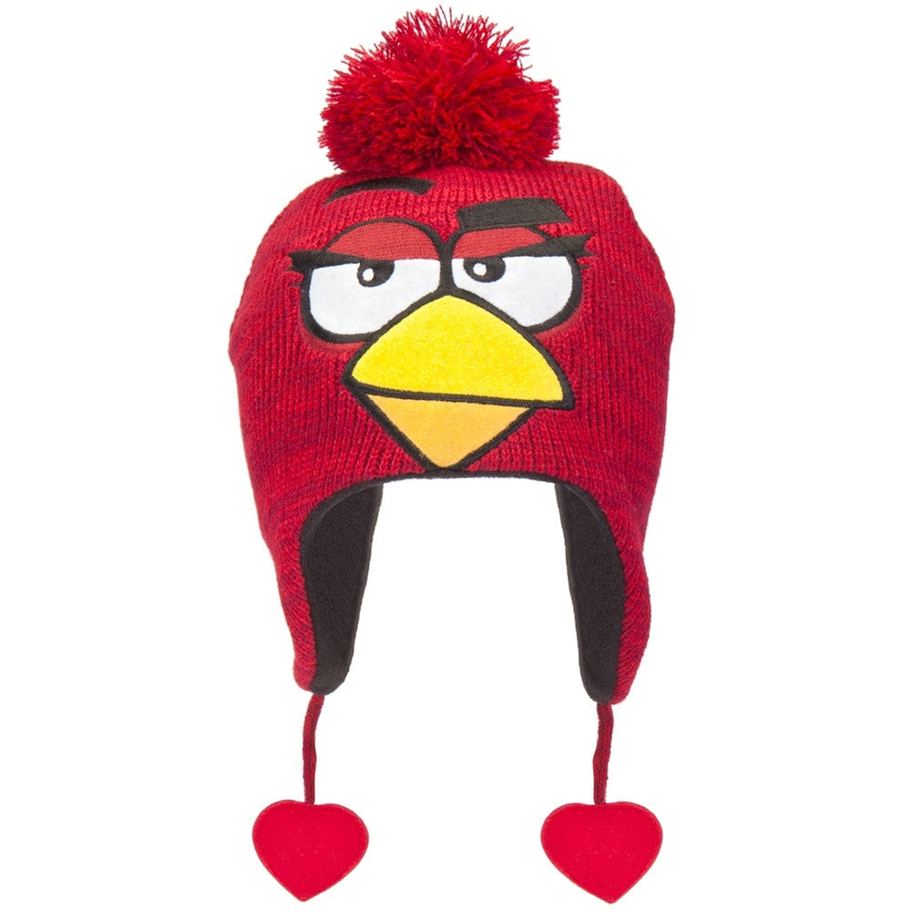 Angry Birds - Female Red Bird Peruvian Knit Hat Peruvian Knit Hats Old Glory OS Red 