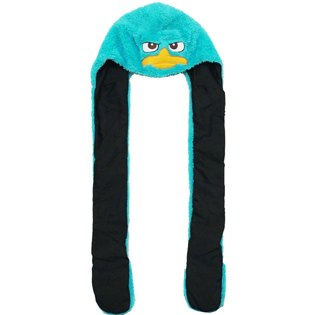 Phineas And Ferb - Perry Face Plush Hat With Attached Mittens Peruvian Knit Hats Old Glory   