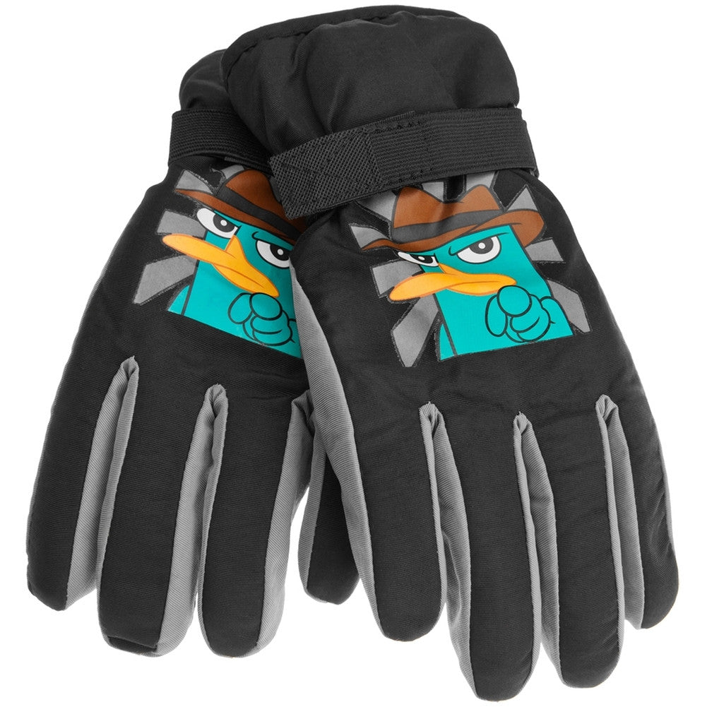 Phineas And Ferb - Agent P Youth Ski Gloves Gloves Old Glory OS Black 