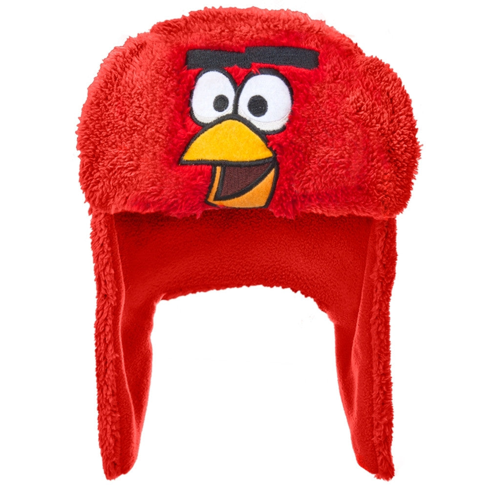 Angry Birds - Red Bird Plush Aviator Hat Bomber Caps Old Glory OS Red 