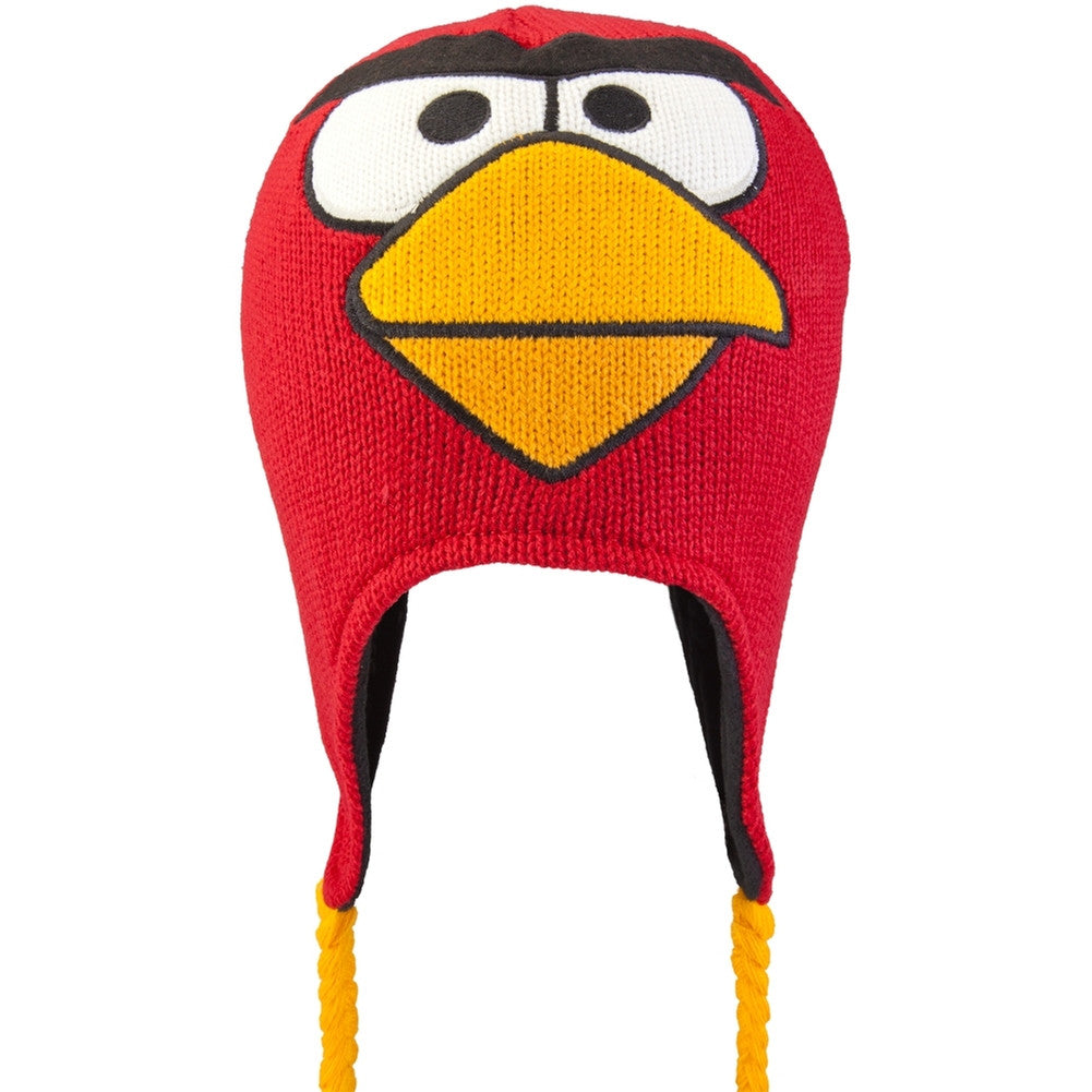 Angry Birds - Red Bird Big Face Peruvian Knit Hat Peruvian Knit Hats Old Glory OS Red 