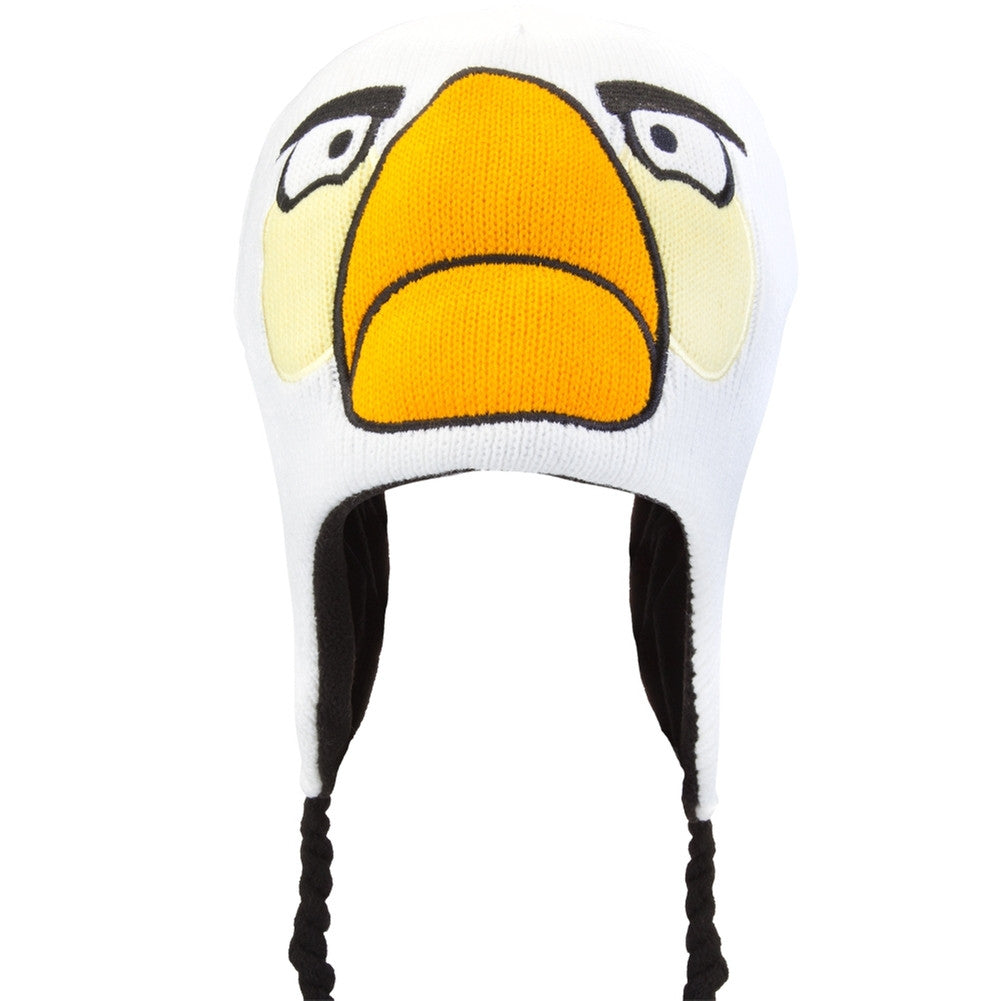 Angry Birds - White Bird Big Face Peruvian Knit Hat Peruvian Knit Hats Old Glory OS White 