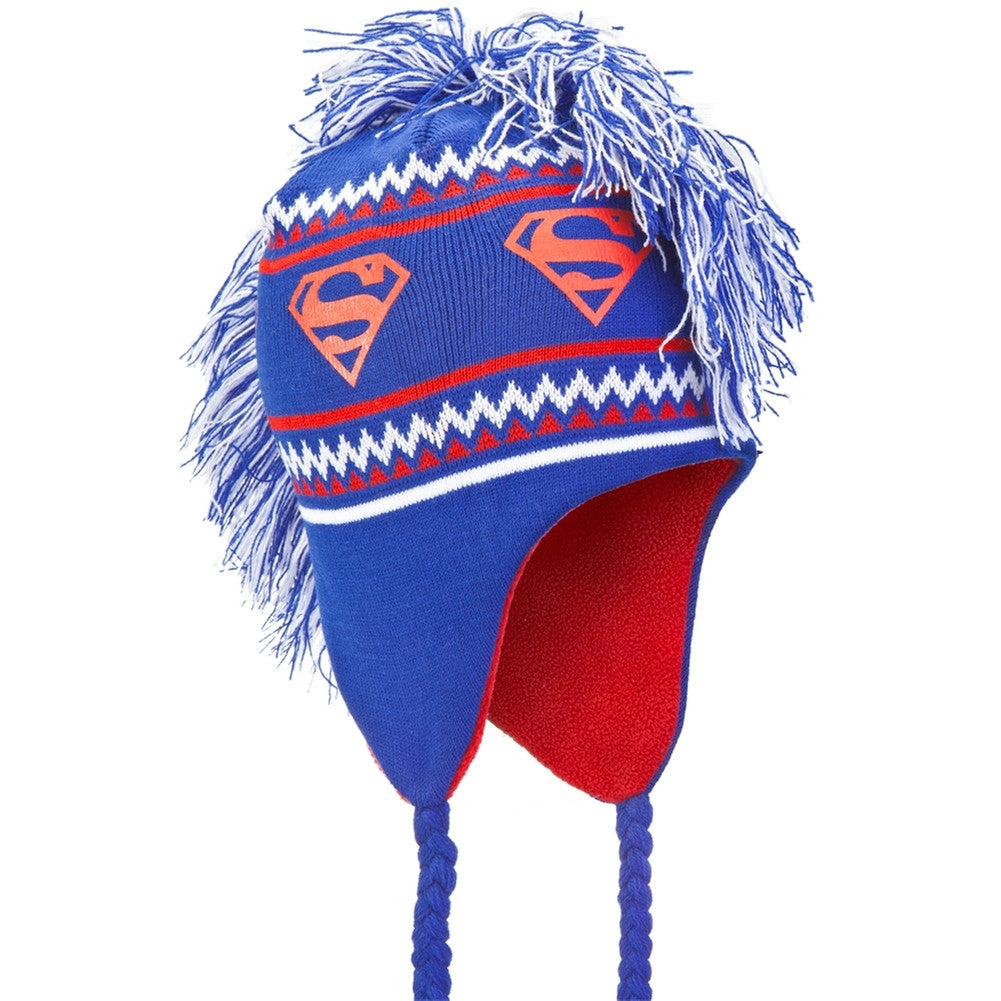 Superman - Logo Mohawk Peruvian Knit Hat Peruvian Knit Hats Old Glory   