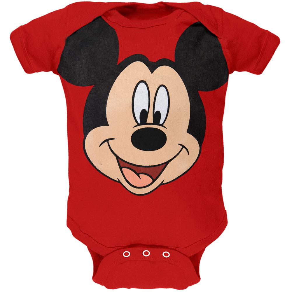Mickey Mouse - Face Baby One Piece Baby One Piece Mickey Mouse 3 Red 