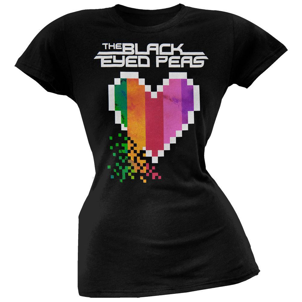 Black Eyed Peas - Heart Juniors T-Shirt Juniors T-Shirts Black Eyed Peas LG Black 