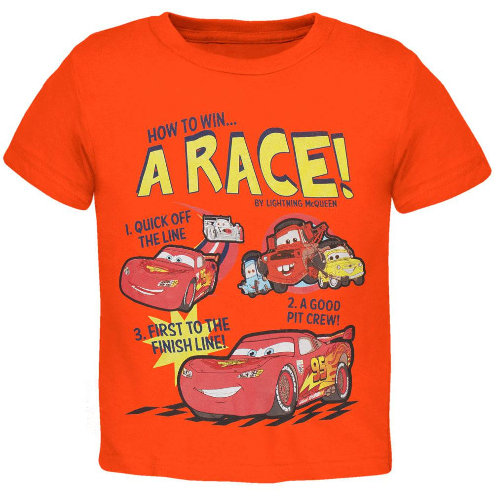 Cars - How To Win A Race Toddler T-Shirt Toddler T-Shirts Cars (Movie) 3T Orange 