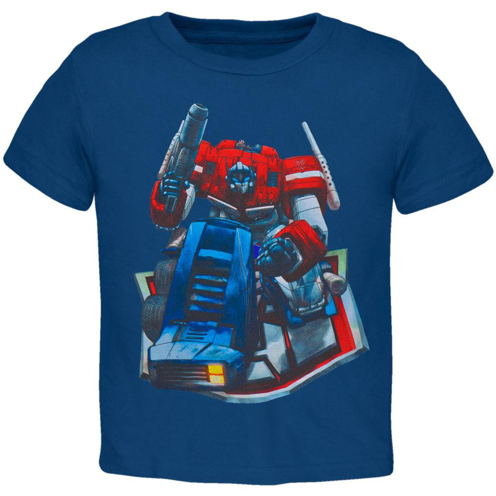 Transformers - Kneeling Optimus Prime Juvy T-Shirt Youth T-Shirts Transformers J4 Blue 