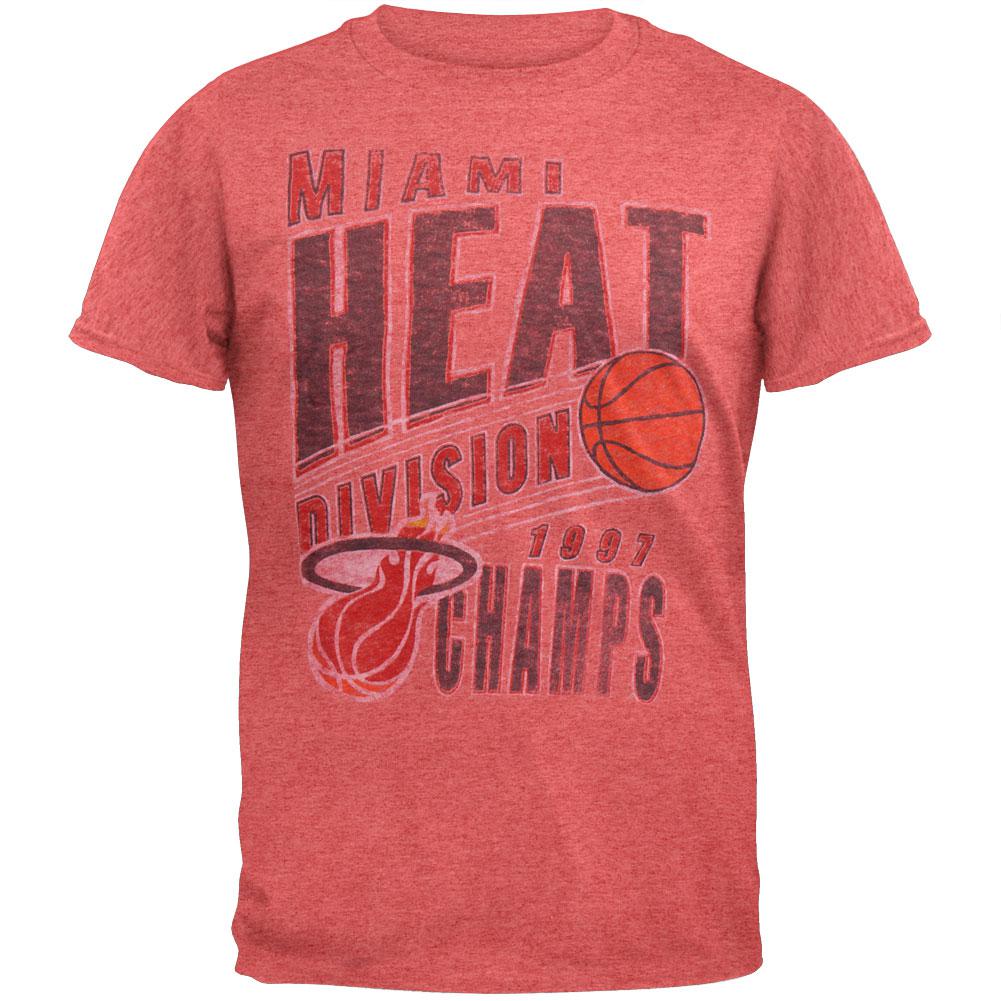 Miami Heat - '97 Divion Champs Soft T-Shirt Men's T-Shirts Miami Heat SM Red 