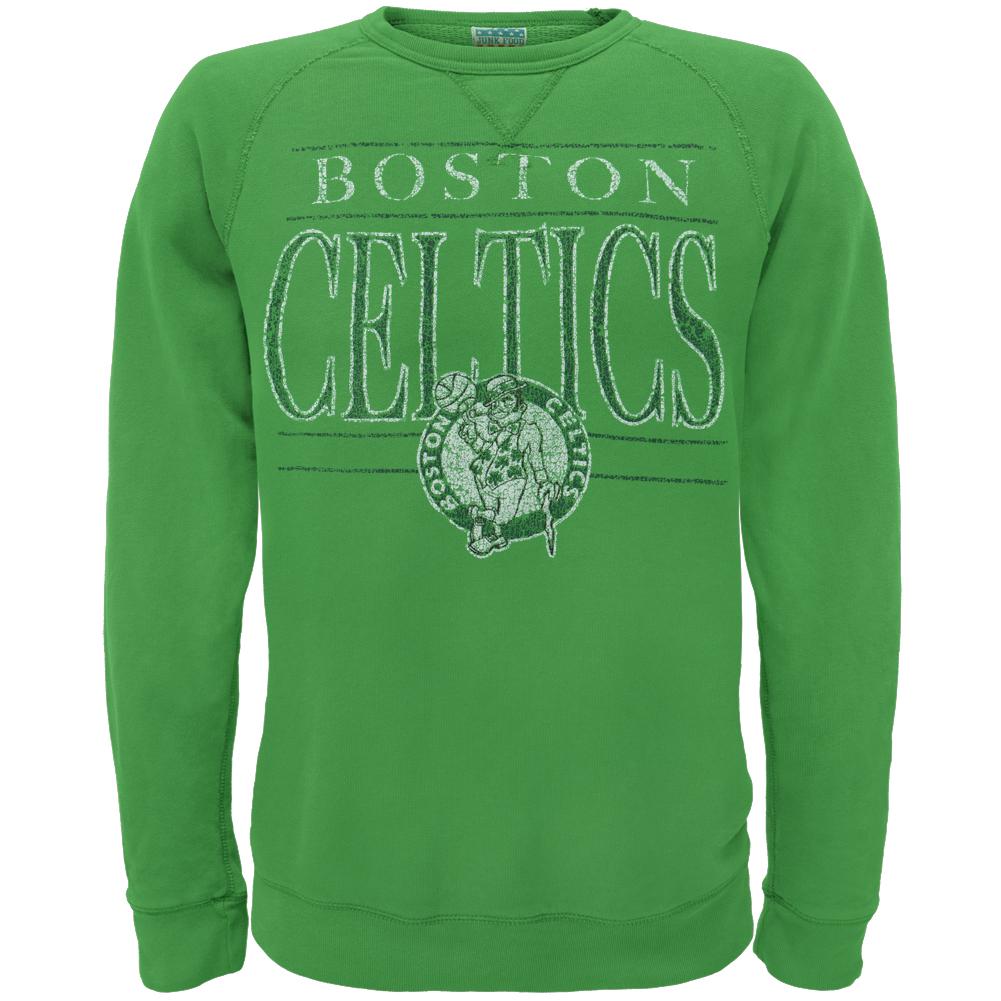 Boston Celtics - Distressed Classic Logo Crew Neck Sweatshirt Men's Sweatshirts Boston Celtics SM Green 