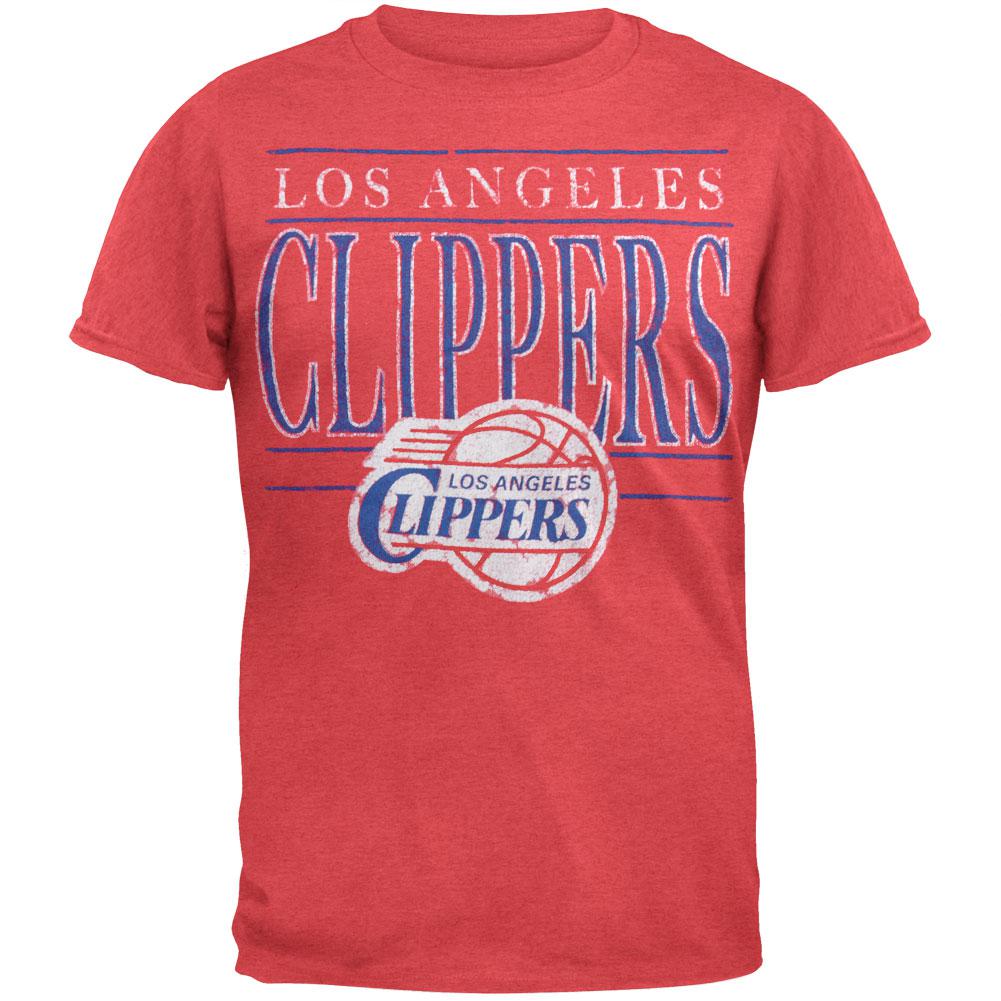 Los Angeles Clippers - Crackle Classic Logo Soft T-Shirt Men's T-Shirts Los Angeles Clippers 2XL Red 