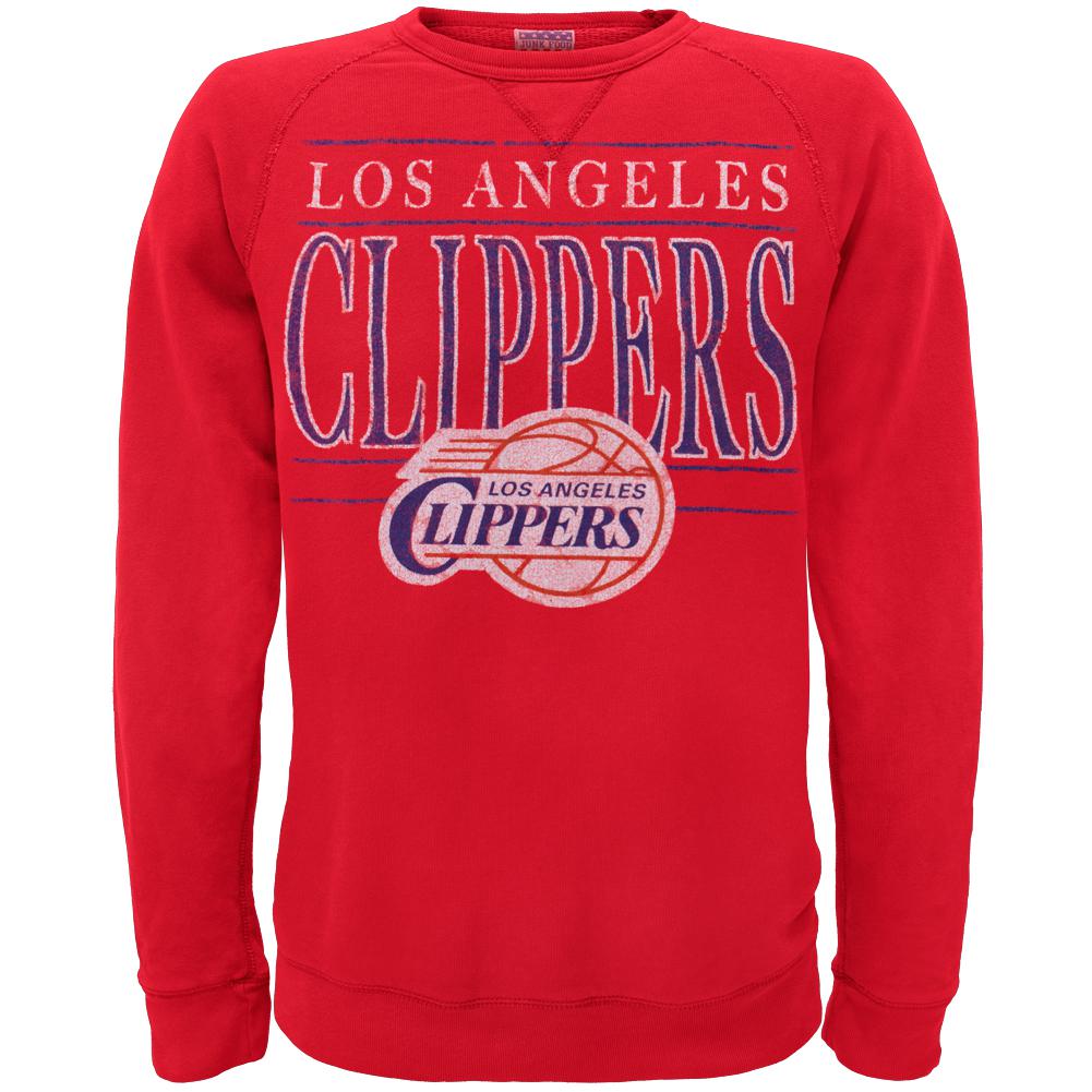 Los Angeles Clippers - Distressed Classic Logo Crew Neck Sweatshirt Men's Sweatshirts Los Angeles Clippers SM Red 