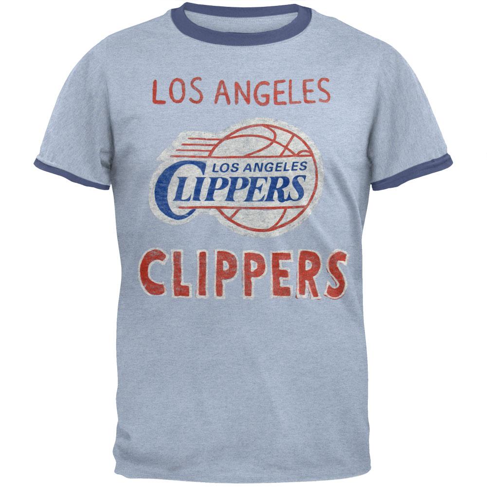 Los Angeles Clippers - Classic Logo Soft Ringer T-Shirt Men's T-Shirts Los Angeles Clippers 2XL Blue 