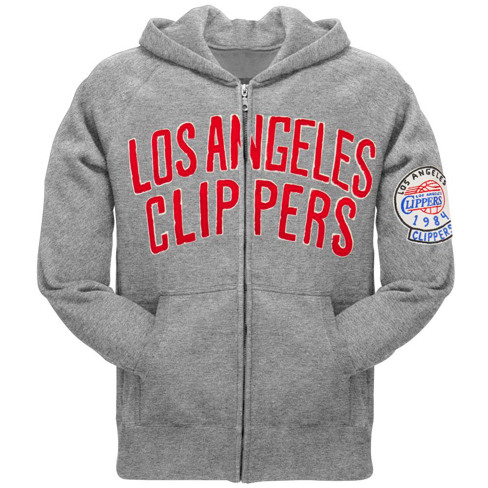 Los Angeles Clippers - 1984 Vintage Logo Zip Hoodie Men's Hoodies Los Angeles Clippers 2XL Grey 