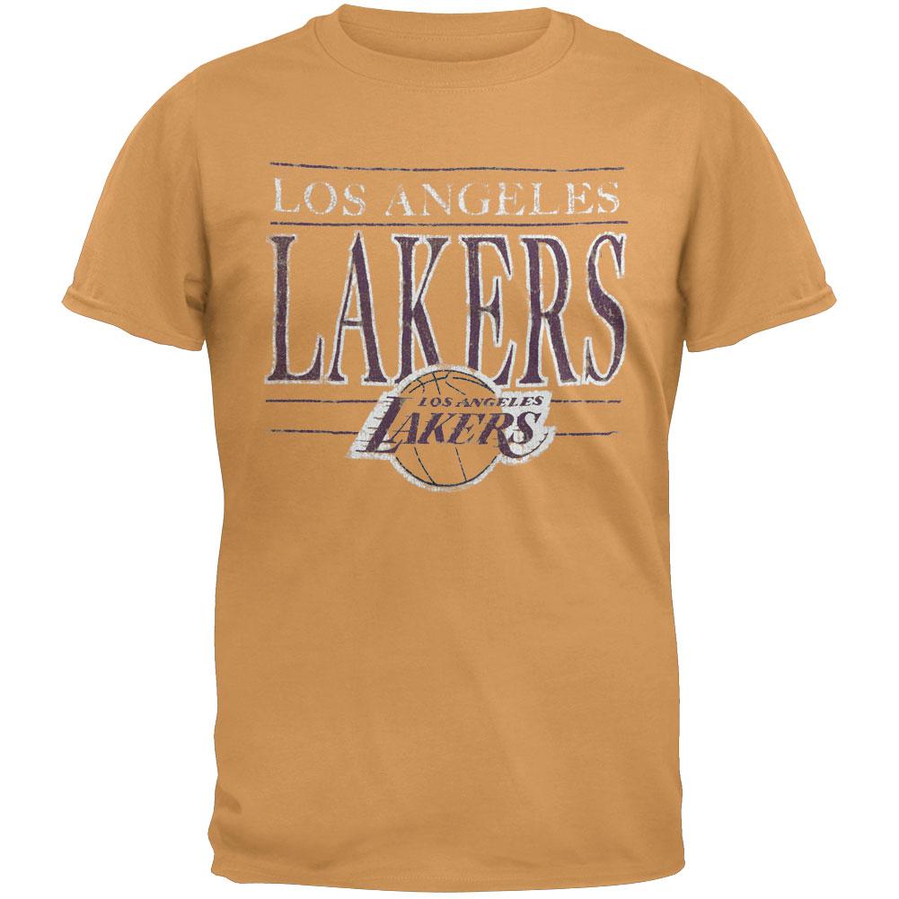 Los Angeles Lakers - Crackle Classic Logo Soft T-Shirt Men's T-Shirts Los Angeles Lakers 2XL Yellow 