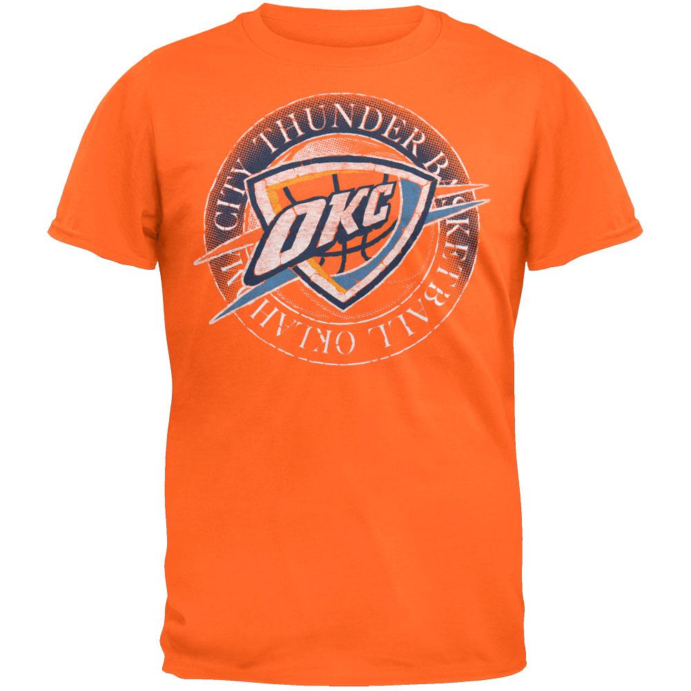 Oklahoma City Thunder - Basketball Logo Soft T-Shirt Men's T-Shirts Oklahoma City Thunder 2XL Orange 