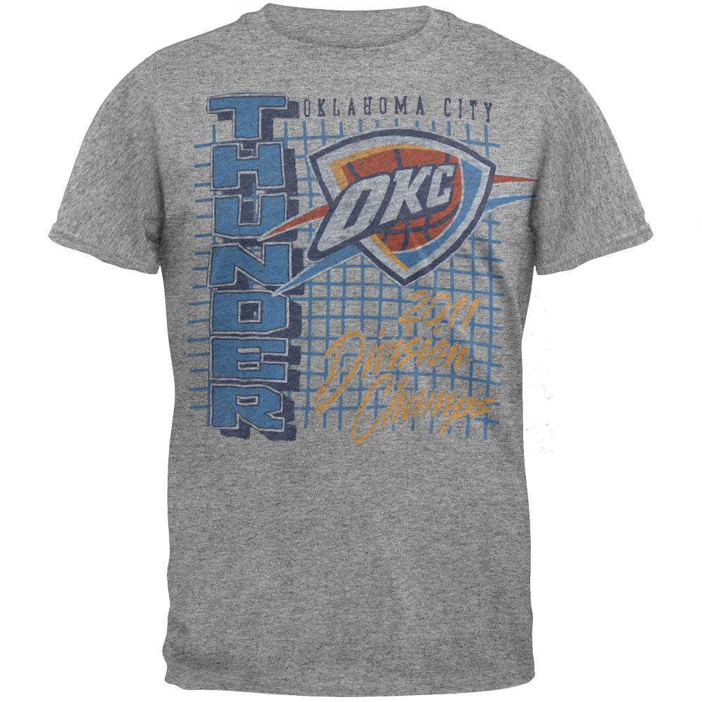 Oklahoma City Thunder - '11 Division Champs Soft T-Shirt Men's T-Shirts Oklahoma City Thunder 2XL Grey 